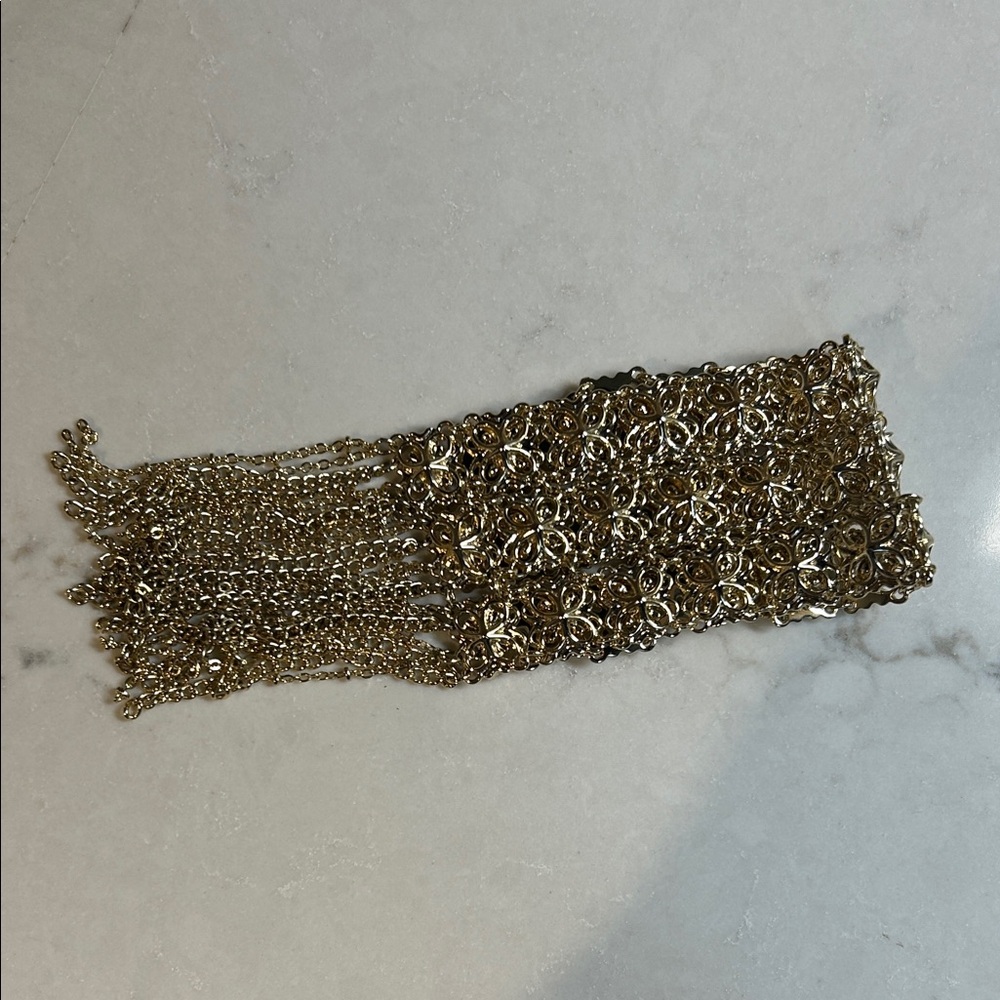 Kendra Scott Iris Ivy Chain Bracelet Gold Tassel Snap Closure